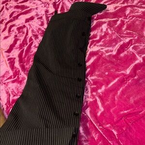 AZALEA WANG IMRI BLACK SHIRTING STRIPED STILETTO BOOT - 8.5